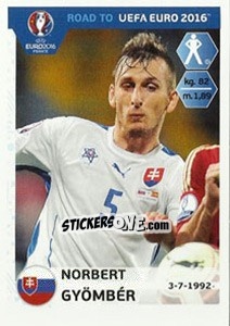 Sticker Norbert Gyomber - Road to UEFA Euro 2016 n. 308 - Panini