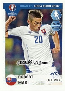 Sticker Robert Mak - Road to UEFA Euro 2016 - Panini