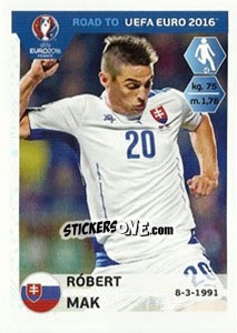 Cromo Robert Mak - Road to UEFA Euro 2016 - Panini