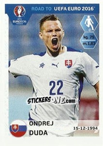 Sticker Ondrej Duda - Road to UEFA Euro 2016 n. 318 - Panini