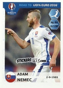 Sticker Adam Nemec - Road to UEFA Euro 2016 - Panini