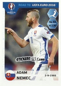 Sticker Adam Nemec - Road to UEFA Euro 2016 n. 320 - Panini