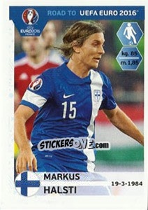 Sticker Markus Halsti - Road to UEFA Euro 2016 n. 327 - Panini