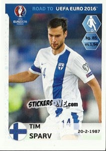 Sticker Tim Sparv - Road to UEFA Euro 2016 n. 329 - Panini