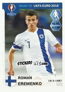 Sticker Roman Eremenko - Road to UEFA Euro 2016 - Panini
