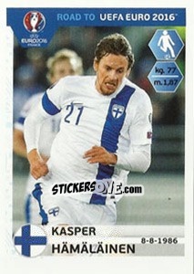 Sticker Kasper Hamalainen - Road to UEFA Euro 2016 - Panini
