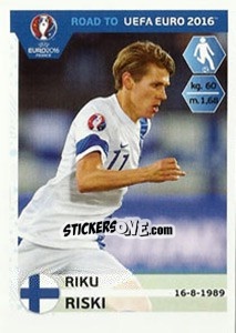 Figurina Riku Riski - Road to UEFA Euro 2016 - Panini