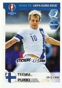 Sticker Teemu Pukki - Road to UEFA Euro 2016 n. 335 - Panini