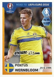 Sticker Pontus Wernbloom - Road to UEFA Euro 2016 n. 344 - Panini