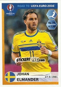 Sticker Johan Elmander - Road to UEFA Euro 2016 n. 350 - Panini