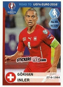 Sticker Gokhan Inler - Road to UEFA Euro 2016 n. 361 - Panini