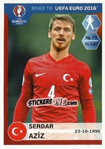 Sticker Serdar Aziz - Road to UEFA Euro 2016 n. 372 - Panini