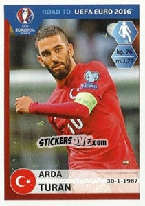 Sticker Arda Turan - Road to UEFA Euro 2016 n. 377 - Panini