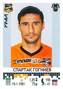 Sticker Спартак Гогниев - Russian Football Premier League 2014-2015 - Panini