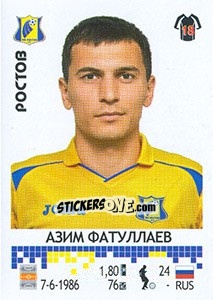 Figurina Азим Фатуллаев - Russian Football Premier League 2014-2015 n. 214 - Panini