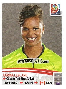 Sticker Karina LeBlanc - FIFA Women's World Cup Canada 2015 n. 25 - Panini
