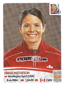 Sticker Diana Matheson - FIFA Women's World Cup Canada 2015 n. 34 - Panini