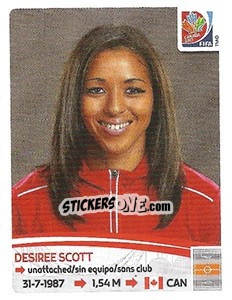 Sticker Desiree Scott - FIFA Women's World Cup Canada 2015 - Panini