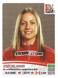 Sticker Josée Bélanger - FIFA Women's World Cup Canada 2015 - Panini