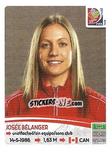 Sticker Josée Bélanger - FIFA Women's World Cup Canada 2015 n. 37 - Panini