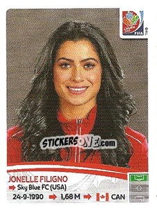 Sticker Jonelle Filigno - FIFA Women's World Cup Canada 2015 n. 38 - Panini