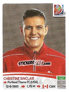 Sticker Christine Sinclair - FIFA Women's World Cup Canada 2015 n. 40 - Panini