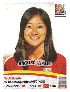 Sticker Wu Haiyan - FIFA Women's World Cup Canada 2015 - Panini