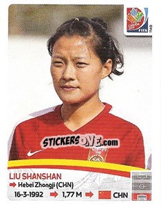 Cromo Liu Shanshan - FIFA Women's World Cup Canada 2015 - Panini