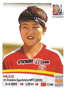 Sticker Ma Jun - FIFA Women's World Cup Canada 2015 - Panini