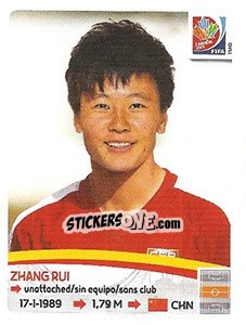 Cromo Zhang Rui - FIFA Women's World Cup Canada 2015 - Panini