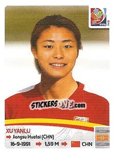 Sticker Xu Yanlu - FIFA Women's World Cup Canada 2015 - Panini