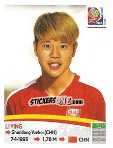 Sticker Li Ying - FIFA Women's World Cup Canada 2015 - Panini