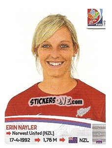 Figurina Erin Nayler - FIFA Women's World Cup Canada 2015 - Panini