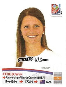 Figurina Katie Bowen - FIFA Women's World Cup Canada 2015 - Panini