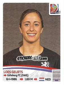 Sticker Loes Geurts - FIFA Women's World Cup Canada 2015 - Panini