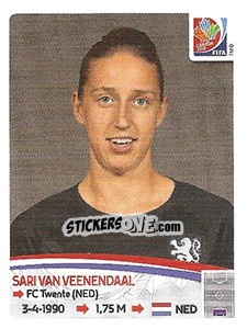Sticker Sari van Veenendaal - FIFA Women's World Cup Canada 2015 - Panini