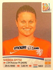 Sticker Sherida Spitse - FIFA Women's World Cup Canada 2015 - Panini