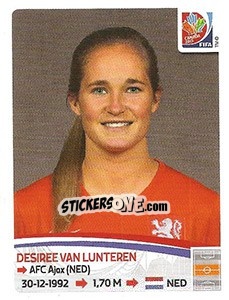Sticker Desiree van Lunteren - FIFA Women's World Cup Canada 2015 - Panini