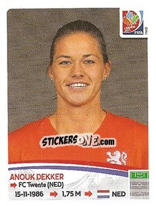 Figurina Anouk Dekker - FIFA Women's World Cup Canada 2015 - Panini