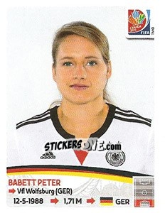 Cromo Babett Peter - FIFA Women's World Cup Canada 2015 - Panini