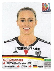 Sticker Pauline Bremer - FIFA Women's World Cup Canada 2015 - Panini