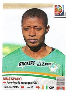 Sticker Nina Kpaho - FIFA Women's World Cup Canada 2015 - Panini
