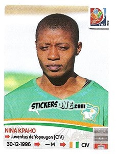 Figurina Nina Kpaho - FIFA Women's World Cup Canada 2015 - Panini