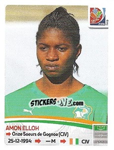 Sticker Amon Elloh - FIFA Women's World Cup Canada 2015 - Panini