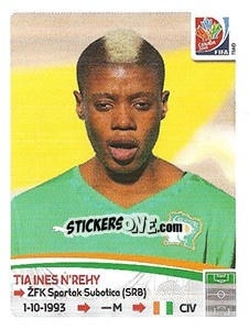 Cromo Tia Ines N'Rehy - FIFA Women's World Cup Canada 2015 - Panini