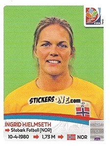 Sticker Ingrid Hjelmseth - FIFA Women's World Cup Canada 2015 - Panini