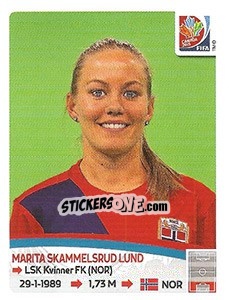 Sticker Marita Skammelsrud Lund - FIFA Women's World Cup Canada 2015 - Panini