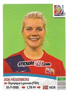 Sticker Ada Hegerberg - FIFA Women's World Cup Canada 2015 - Panini