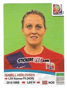 Sticker Isabell Herlovsen - FIFA Women's World Cup Canada 2015 - Panini
