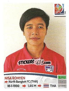 Sticker Nisa Romyen - FIFA Women's World Cup Canada 2015 - Panini